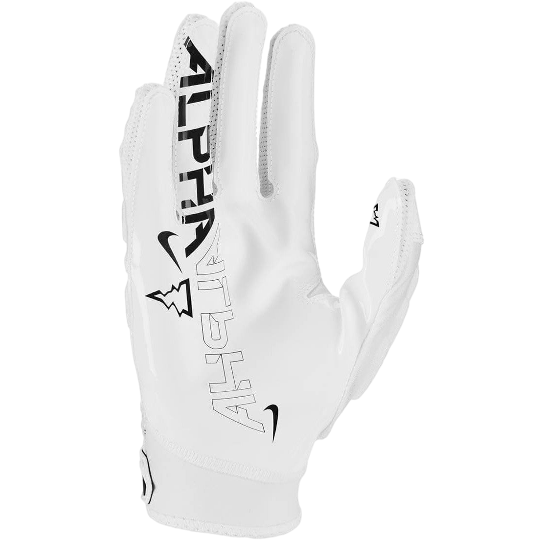 White Nike Superbad 6.0 football glove with Magnigrip palm and protective padding