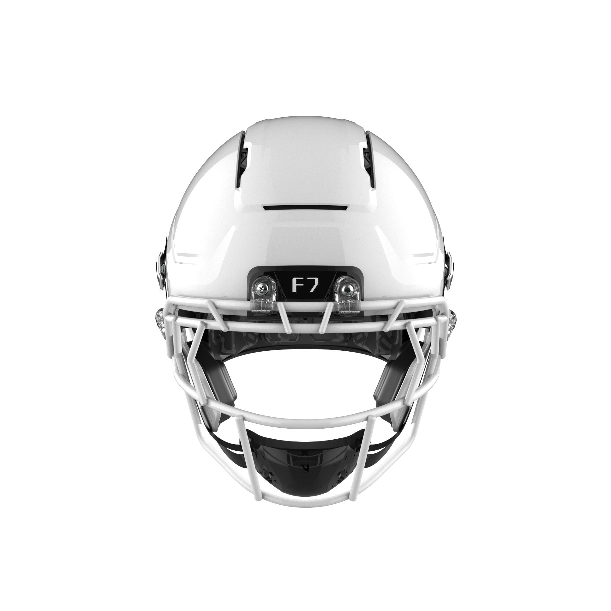 Schutt F7 AIR helmet in Gloss White, front view