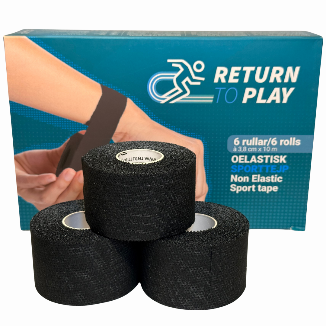 Return to Play Sporttejp Svart 6-pack 3,8 cm x 10 m