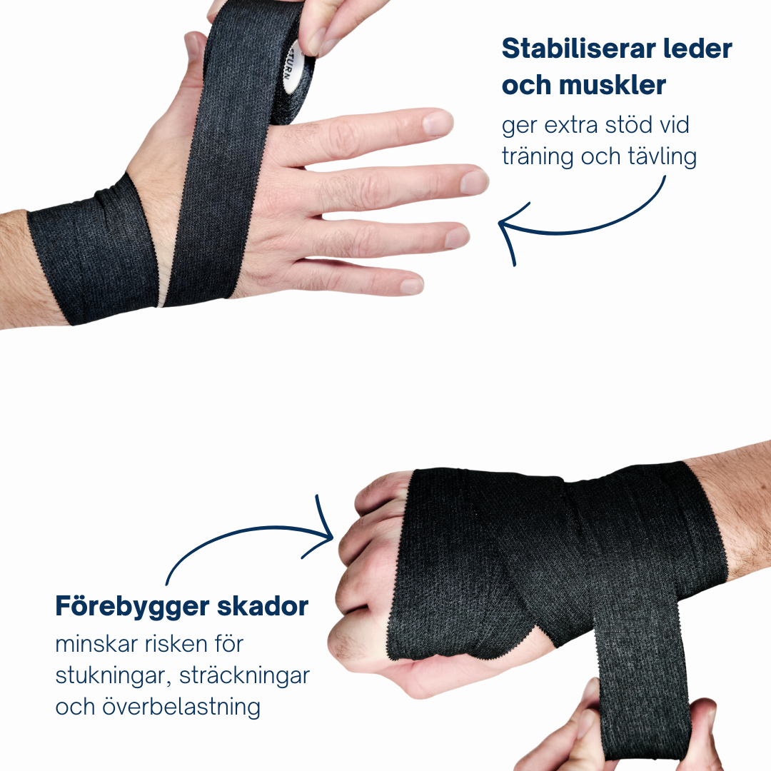 Return to Play Sporttejp Svart 6-pack 3,8 cm x 10 m