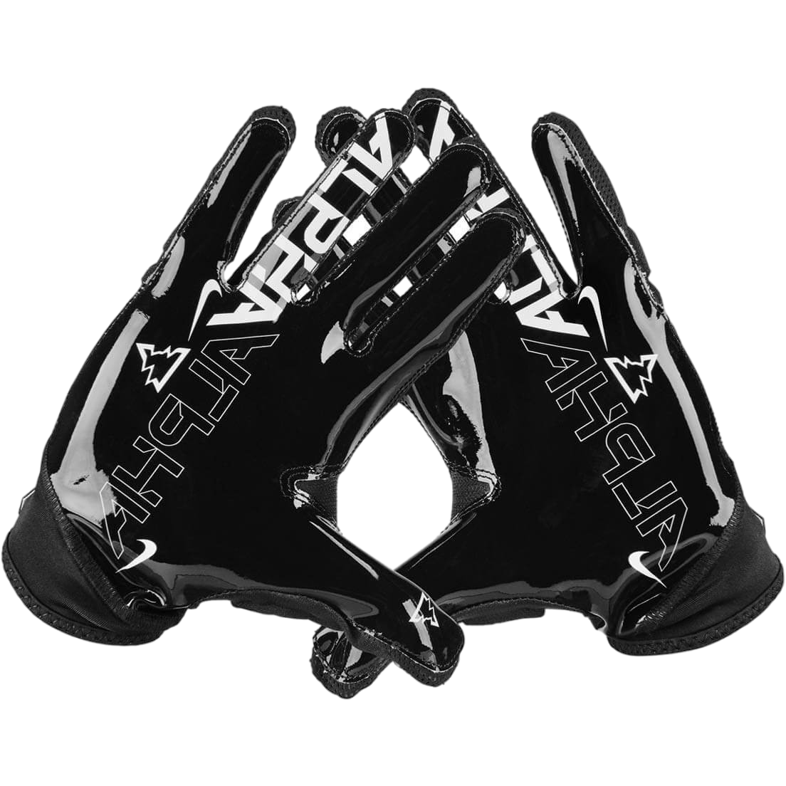 Black Nike Superbad 6.0 football gloves with Magnigrip palms and protective padded back.