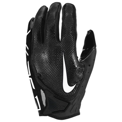 Black Nike Vapor Jet 7.0 football glove with white Nike swoosh and textured grip surface