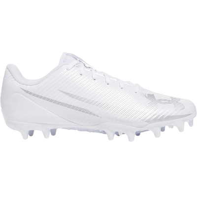 Under Armour Blur Select football cleats in white, lateral side view