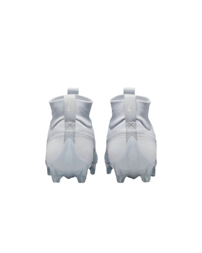 Rear view of white Nike Vapor Edge Pro 360 2 football cleats with textured upper and Nike logo