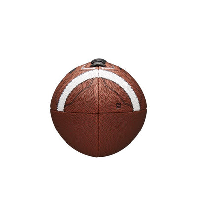Wilson GST SpeedSkin One football angled view showing pebbled leather texture