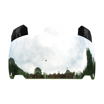 REYRR VISION CHROME MIRROR football visor with high-impact polycarbonate, anti-fog and scratch-resistant coating, quick release, and facemask attachment.